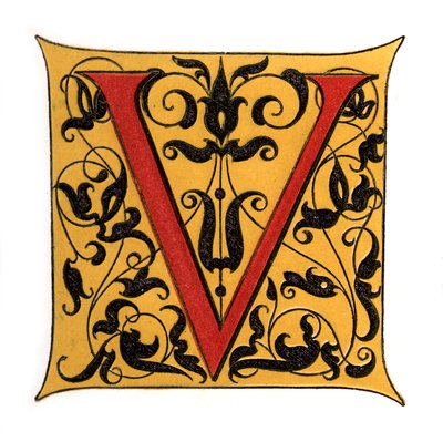 Initialbuchstabe V, 1843 von Henry Shaw