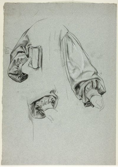 Drei Skizzen von Ärmeln von Henry Stacy Marks