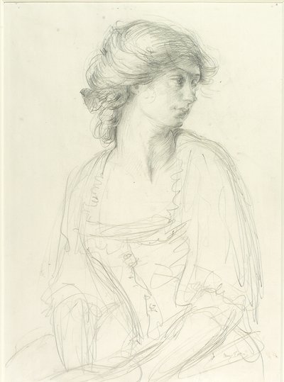 Halbfigur-Studie eines sitzenden Mädchens von Henry Tonks
