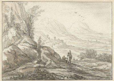 Berglandschaft mit Blick auf ein Tal von Herman Saftleven