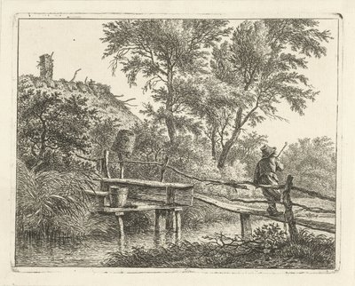 Mann auf Brücke von Hermanus Fock