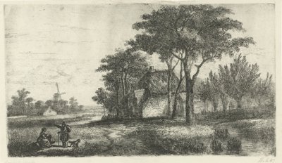 Landschaft mit einem Wanderer von Hermanus Jan Hendrik van Rijkelijkhuysen