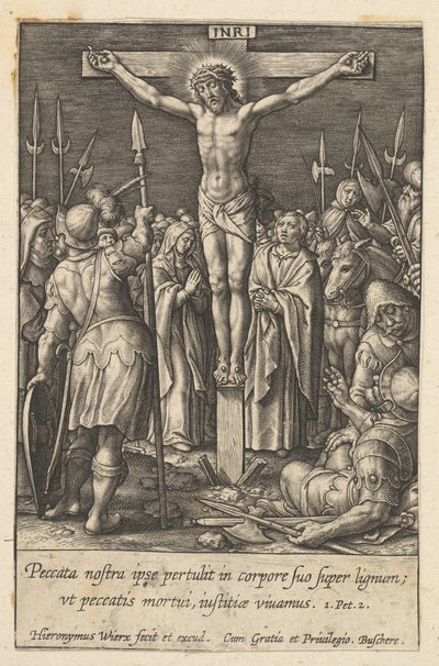 Christus gekreuzigt, vor 1619 von Hieronymous Wierix