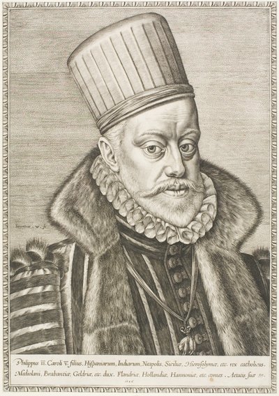 Philipp II., König von Spanien von Hieronymous Wierix