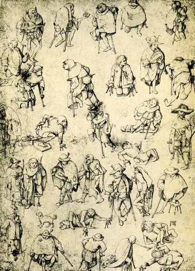 Krüppel, Bettler und Bettlermusiker von Hieronymus Bosch