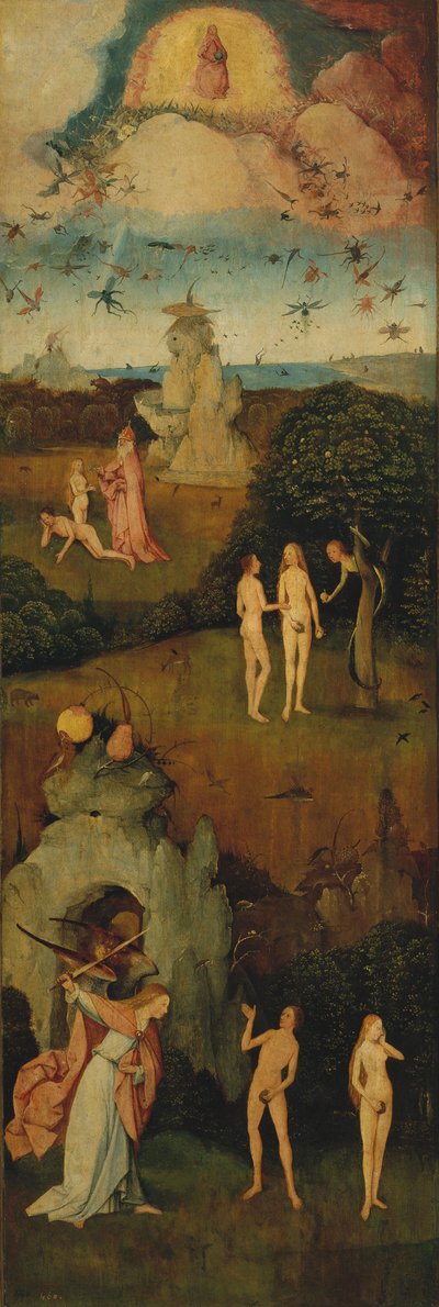 Der Heuwagen Triptychon, linkes Panel, ca. 1516 von Hieronymus Bosch