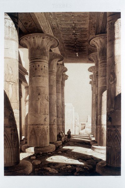 Hypostylhalle des Ramesseum, Theben, Ägypten, 1841 von Himely