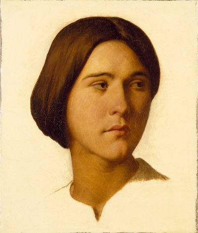 Kopf einer jungen Frau, 1840er Jahre von Hippolyte Jean Flandrin