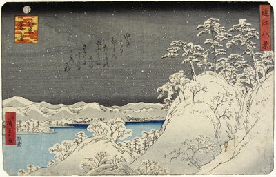 Abendschnee auf dem Berg Hira, Januar 1859 von Hiroshige II