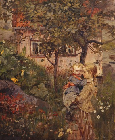 Kinder im Garten von Hjalmer Eilif Emanuel Peterssen