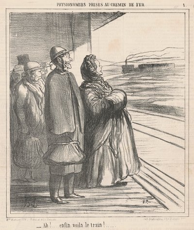 Ah! Endlich, da ist der Zug! ... von Honoré Daumier