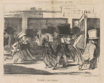 Ankunft an einer Station von Honoré Daumier