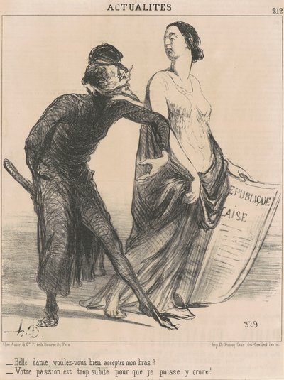 Schöne Dame, wollen Sie ... meinen Arm annehmen? von Honoré Daumier