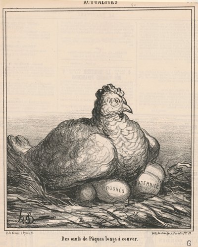 Ostereier, die lange ausgebrütet werden von Honoré Daumier
