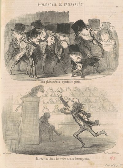 Deux phénomènes, spectacle gratis ... von Honoré Daumier
