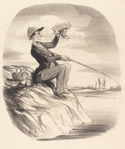 Unannehmlichkeit beim Angeln von Honoré Daumier