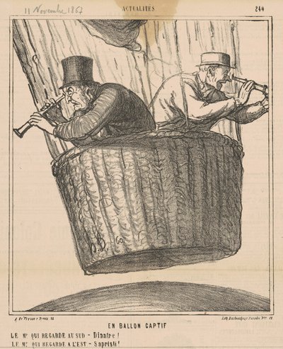Im Fesselballon von Honoré Daumier