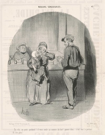 Da ist ein kleiner Trunkenbold! von Honoré Daumier
