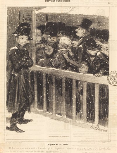 La Queue au spectacle von Honoré Daumier