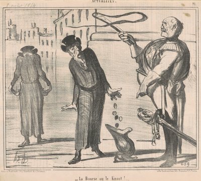 Die Börse oder die Knute! von Honoré Daumier