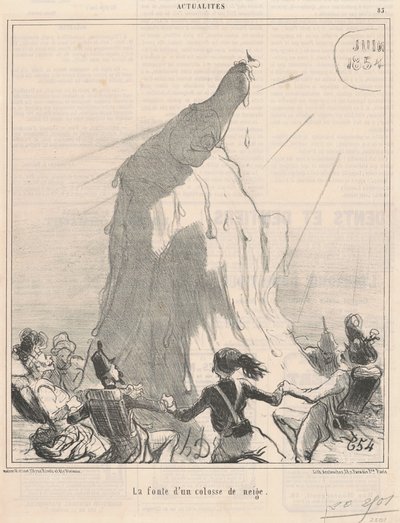 Das Schmelzen eines Schneekolosses von Honoré Daumier