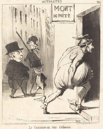 Le Commerce an einem Fälligkeitstag von Honoré Daumier