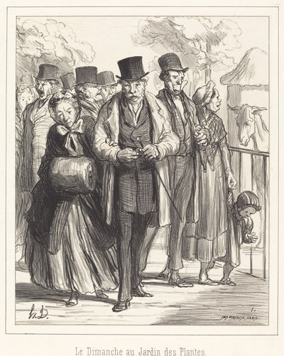 Sonntag im Jardin des Plantes von Honoré Daumier