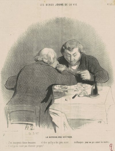 Die Rückkehr der Austern von Honoré Daumier