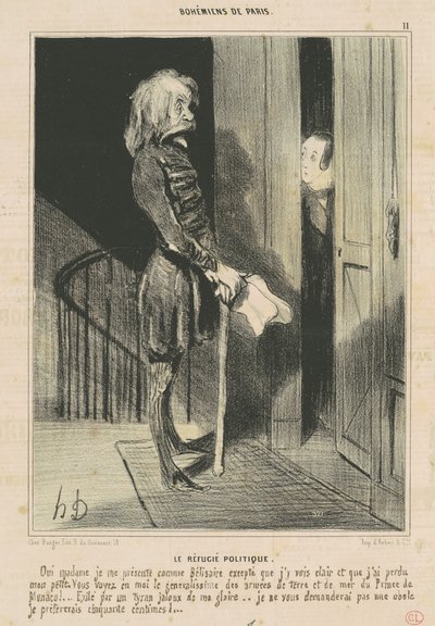 Der politische Flüchtling von Honoré Daumier