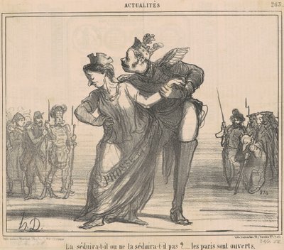 Wird er sie verführen? Die Wetten sind offen von Honoré Daumier