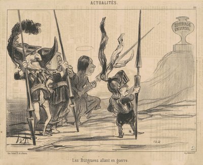 Die Burggrafen ziehen in den Krieg von Honoré Daumier