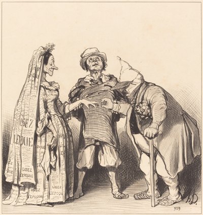 Heirat der Epoche und des Konstitutionellen von Honoré Daumier