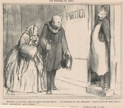 Herr der Hausmeister, auf dem Weg zu einer Abendveranstaltung von Honoré Daumier