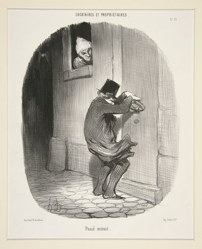 Nach Mitternacht, aus Locataires et Proprietaires von Honoré Daumier