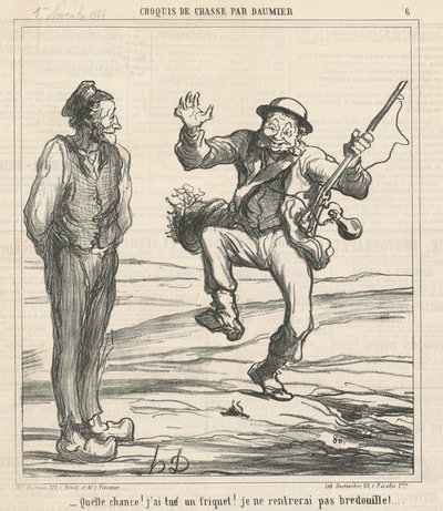 Was für ein Glück! Ich habe einen Spatz getötet! von Honoré Daumier