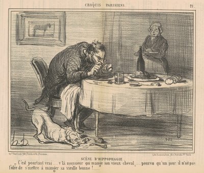 Szene der Hippophagie von Honoré Daumier