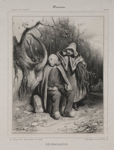 Der Kranke von Honoré Daumier