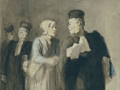 Der Anwalt und sein Klient, 1862-64 von Honoré Daumier