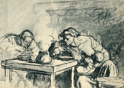 Die Suppe, um 1862-1865 von Honoré Daumier