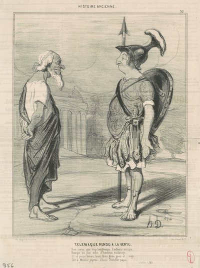 Telemach kehrt zur Tugend zurück von Honoré Daumier