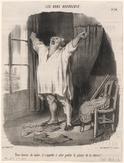 Drei Uhr morgens... von Honoré Daumier