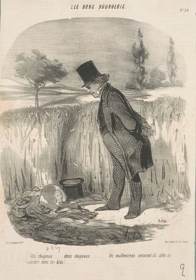 Ein Hut ... zwei Hüte ... die Unglücklichen ... von Honoré Daumier