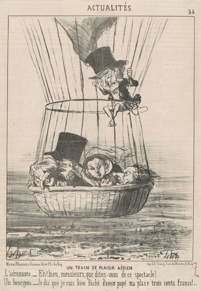 Ein Luftvergnügungszug von Honoré Daumier