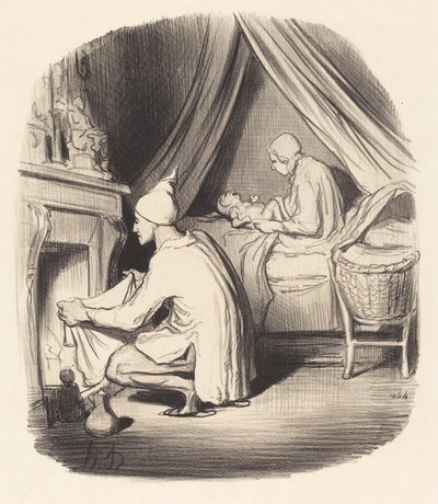 Eine unruhige Nacht von Honoré Daumier