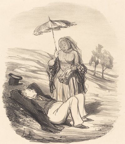 Ein ehelicher Spaziergang von Honoré Daumier