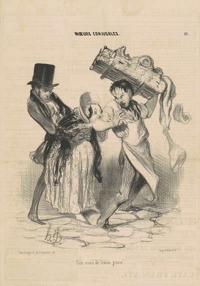 Ein Verlangen einer schwangeren Frau von Honoré Daumier