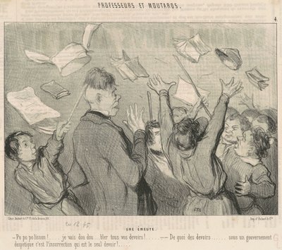 Une émeute von Honoré Daumier