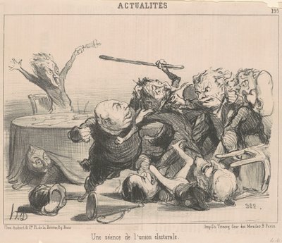 Eine Sitzung der Wahlunion von Honoré Daumier