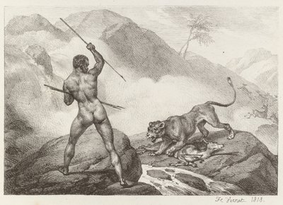 Afrikanischer Jäger von Emile Jean Horace Vernet