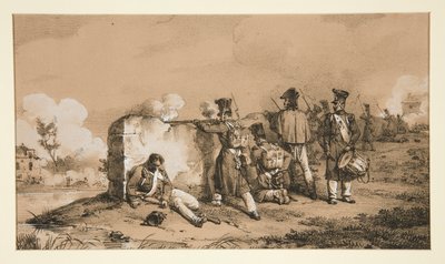 Soldaten in Schützenlinie von Emile Jean Horace Vernet